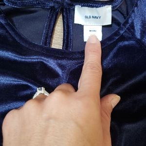 Girls Sapphire blue velvety dress